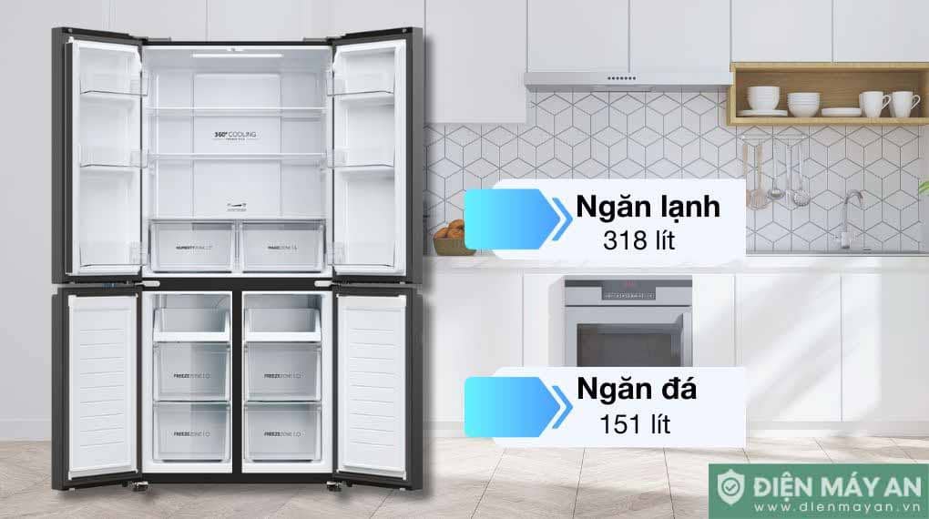 Tủ lạnh Aqua Inverter 469 lít AQR-M532XA(CBC)